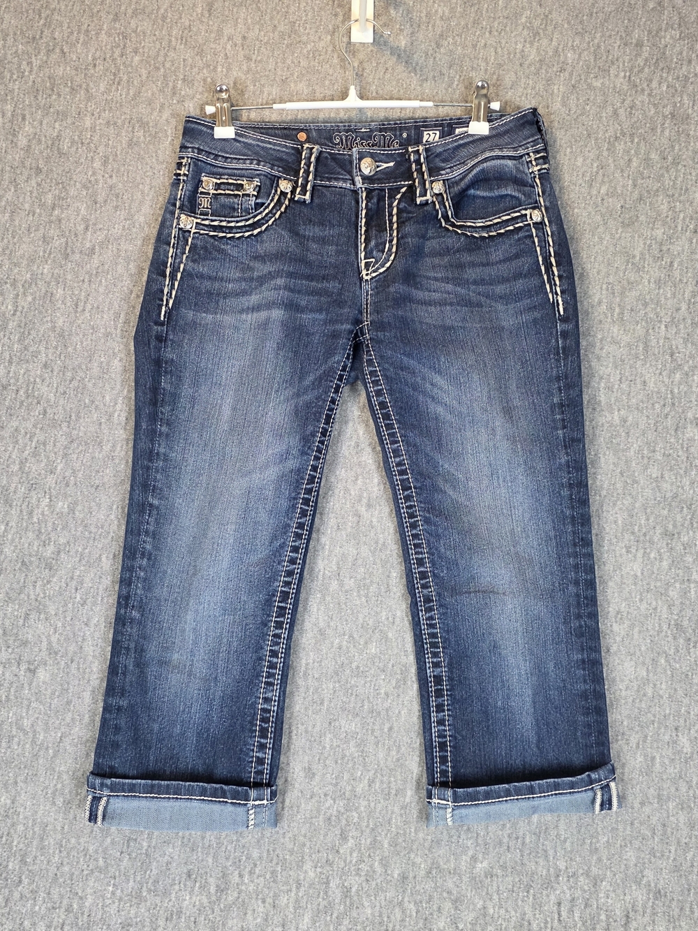 Miss Me Signature Cuffed Capri Cropped Denim Jeans W27